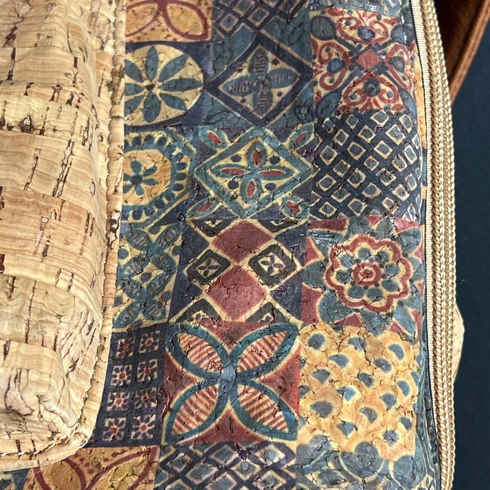 Portugal Cork Backpack Purse NWT Adjustable Straps Vegan Tile Print Boho Bag